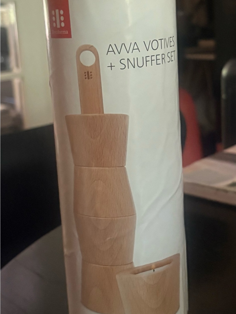 AVVA VOTIVES + SNUFFER SET BEECHWOOD DESIGNER BNWB